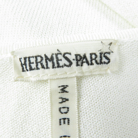 HERMES cardigan Main: 96% rayon, Main: 4% polyester Ivory Women SM Used Authentic