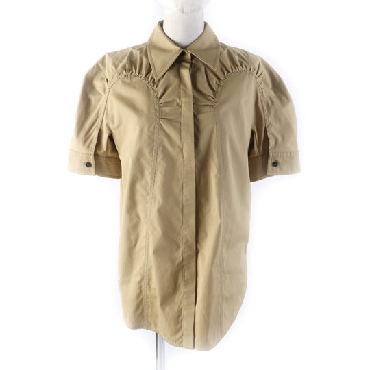 JIL SANDER Short sleeve shirt J01DL0015 Main: 100% cotton Brown Women 32 Used Authentic