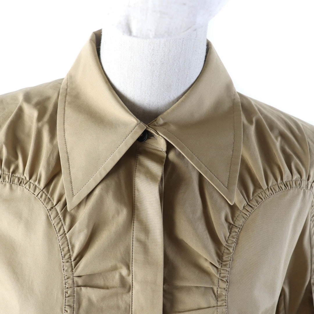 JIL SANDER Short sleeve shirt J01DL0015 Main: 100% cotton Brown Women 32 Used Authentic