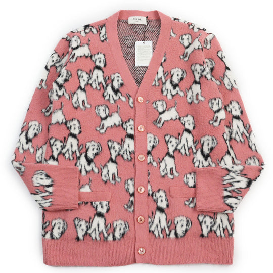 CELINE cardigan 2A94W531Q Main: 48% cotton, Main: 30% wool, Main: 22% nylon pink mens S Used Authentic