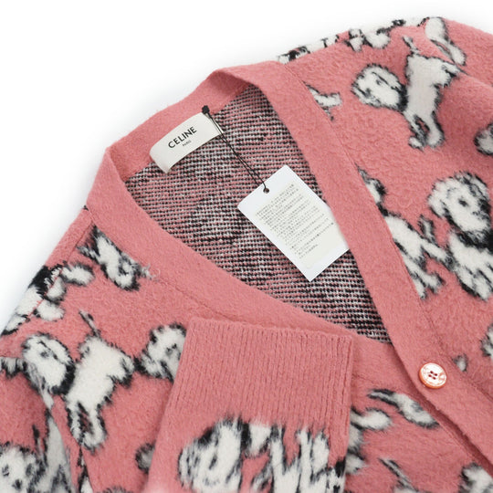 CELINE cardigan 2A94W531Q Main: 48% cotton, Main: 30% wool, Main: 22% nylon pink mens S Used Authentic