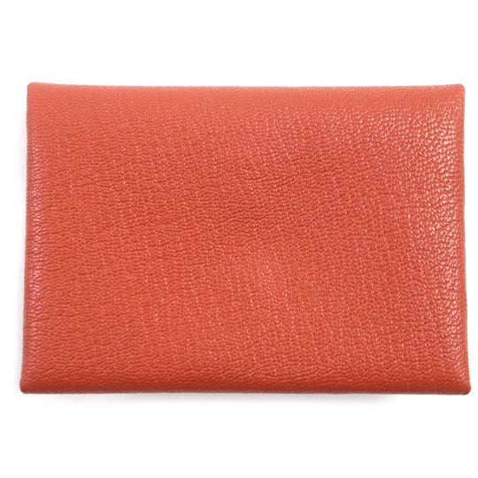 HERMES Coin case Main: Chevre Mysole Orange Calvi duo mens Used Authentic