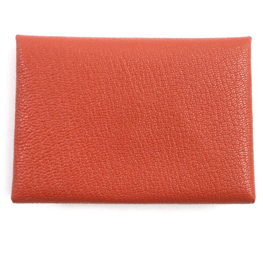 HERMES Coin case Main: Chevre Mysole Orange Calvi duo mens Used Authentic