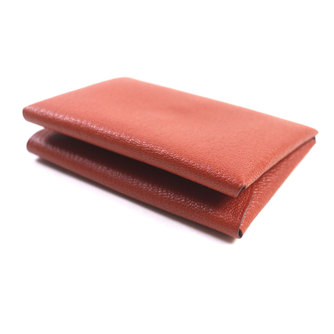HERMES Coin case Main: Chevre Mysole Orange Calvi duo mens Used Authentic