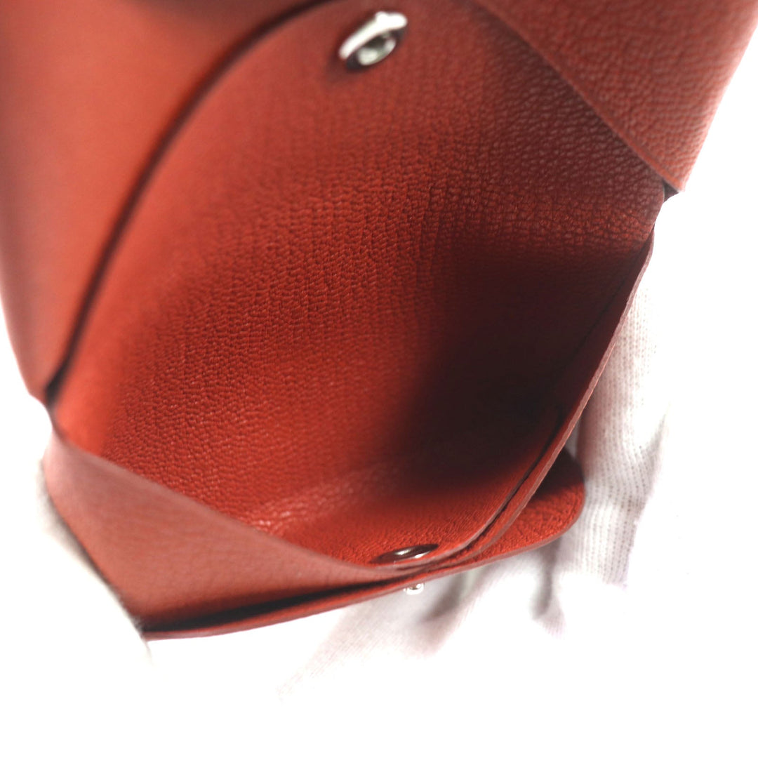 HERMES Coin case Main: Chevre Mysole Orange Calvi duo mens Used Authentic