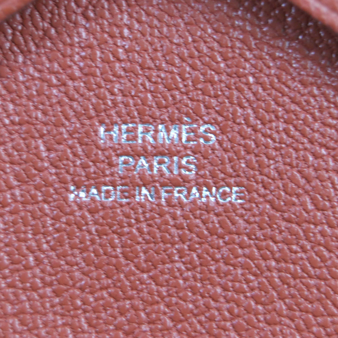 HERMES Coin case Main: Chevre Mysole Orange Calvi duo mens Used Authentic