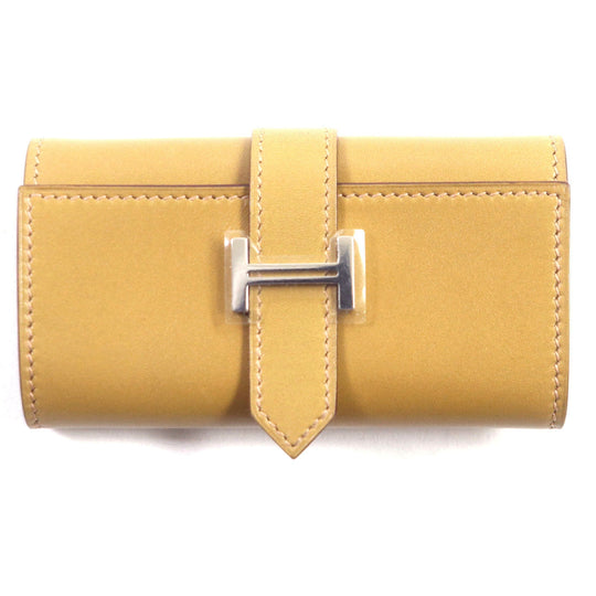 HERMES Key case Key holder  Main: Box calf Yellow beige Bean mens Used Authentic