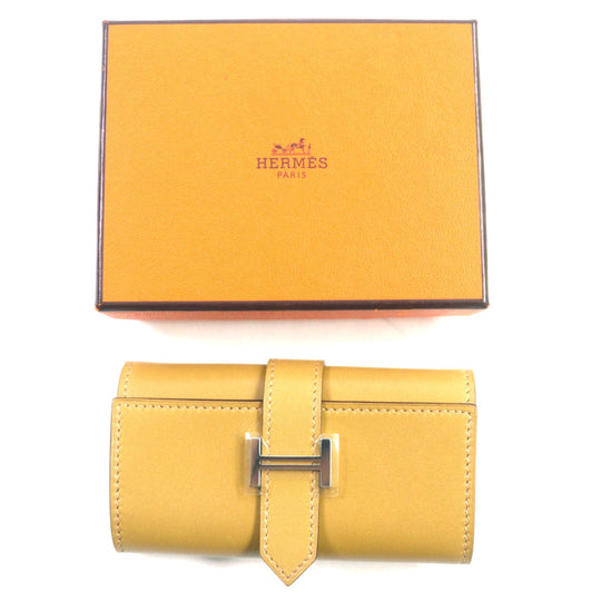 HERMES Key case Key holder  Main: Box calf Yellow beige Bean mens Used Authentic