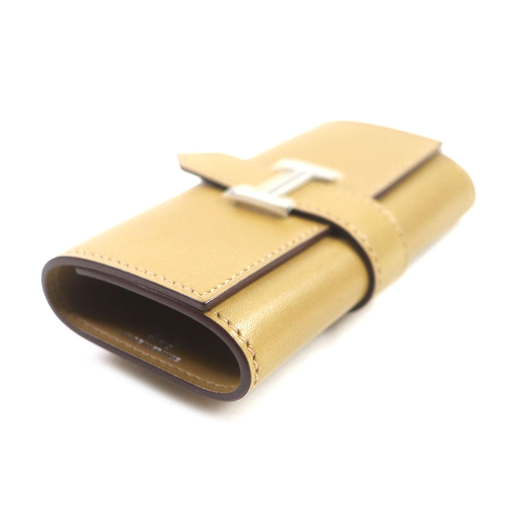 HERMES Key case Key holder  Main: Box calf Yellow beige Bean mens Used Authentic