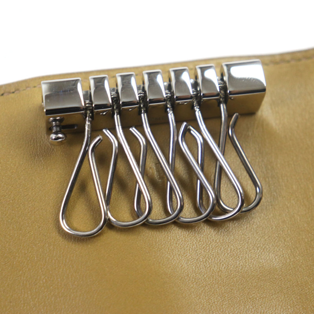 HERMES Key case Key holder  Main: Box calf Yellow beige Bean mens Used Authentic