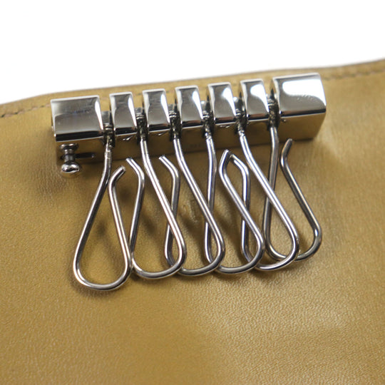 HERMES Key case Key holder  Main: Box calf Yellow beige Bean mens Used Authentic