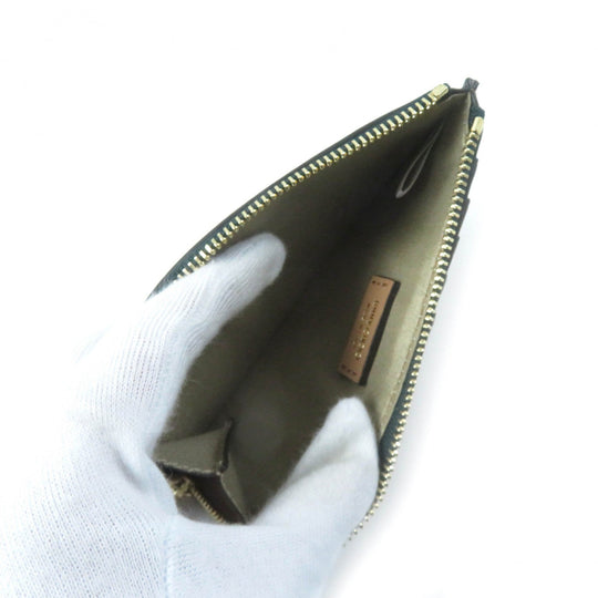 JIMMY CHOO Coin case Main: Leather Dark green Women Used Authentic