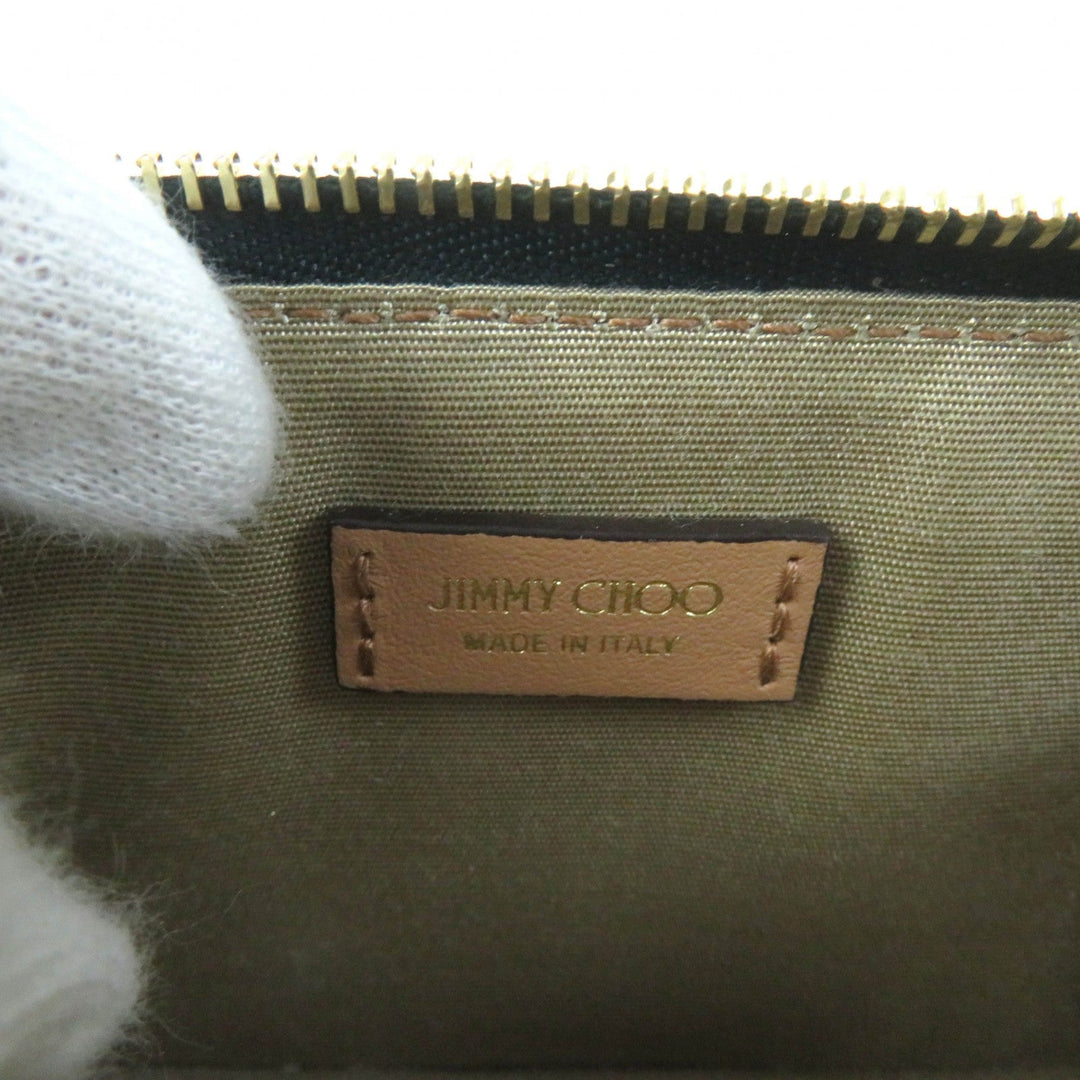 JIMMY CHOO Coin case Main: Leather Dark green Women Used Authentic
