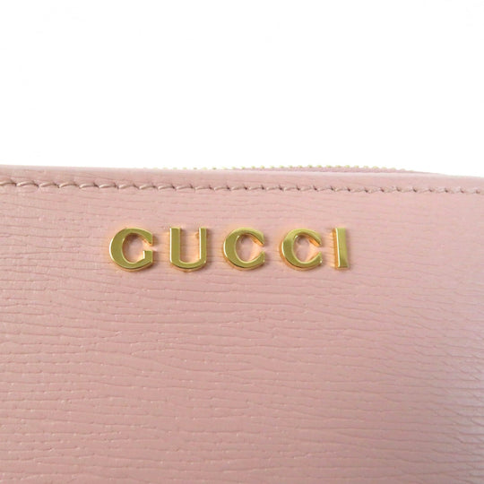 GUCCI Bifold Wallet 772639 Main: Leather Light pink Script Mini Wallet Women Used Authentic