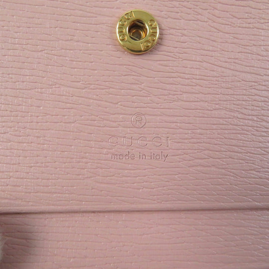 GUCCI Bifold Wallet 772639 Main: Leather Light pink Script Mini Wallet Women Used Authentic