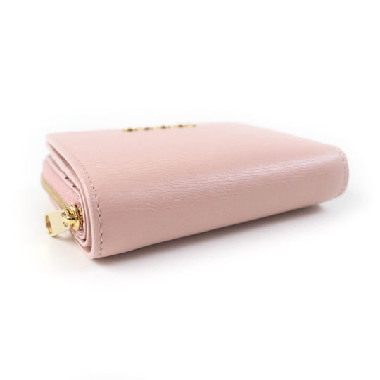 GUCCI Bifold Wallet 772639 Main: Leather Light pink Script Mini Wallet Women Used Authentic
