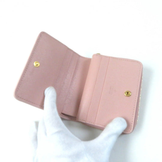 GUCCI Bifold Wallet 772639 Main: Leather Light pink Script Mini Wallet Women Used Authentic