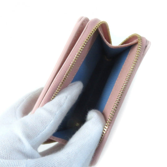 GUCCI Bifold Wallet 772639 Main: Leather Light pink Script Mini Wallet Women Used Authentic