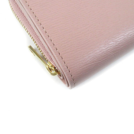 GUCCI Bifold Wallet 772639 Main: Leather Light pink Script Mini Wallet Women Used Authentic