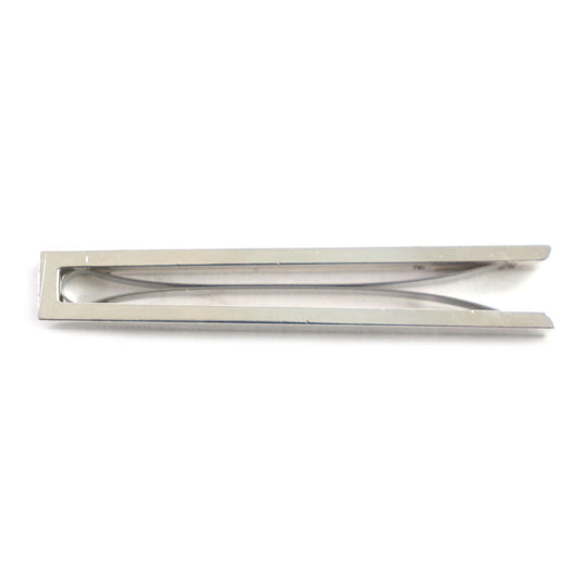 HERMES Tie pin Main: Ag925, Part: Leather Silver black Clip tie bar Square neck tie pin mens Used Authentic