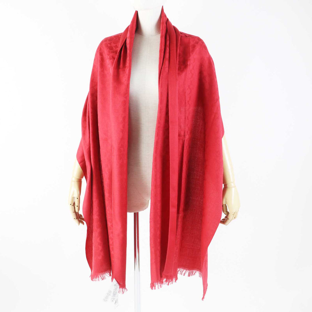 COACH Stall 77672 Main: 55% silk, Main: 45% cotton Red Women Used Authentic