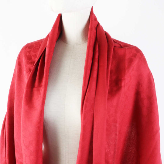 COACH Stall 77672 Main: 55% silk, Main: 45% cotton Red Women Used Authentic