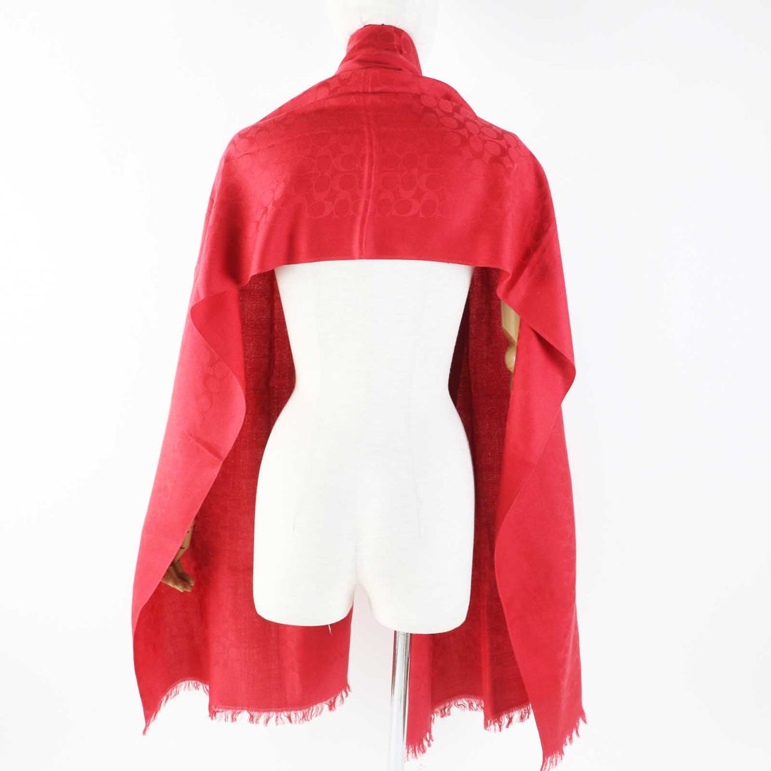 COACH Stall 77672 Main: 55% silk, Main: 45% cotton Red Women Used Authentic