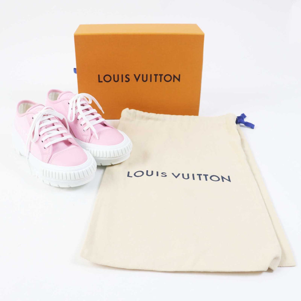 LOUIS VUITTON sneakers Main: Leather, Main: Canvas, Part: Rubber pink squad line Women 36 1/2 Used Authentic
