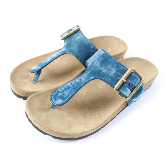 PRADA Sandals 1Y392I Velour, Polyurethane blue Thong sandals Women 36 1/2 Used Authentic