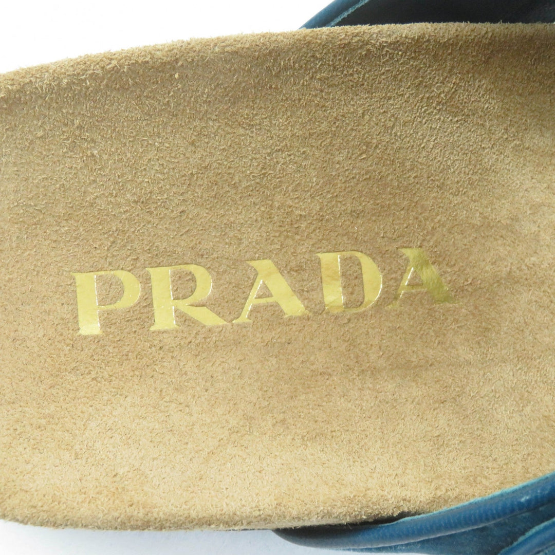 PRADA Sandals 1Y392I Velour, Polyurethane blue Thong sandals Women 36 1/2 Used Authentic