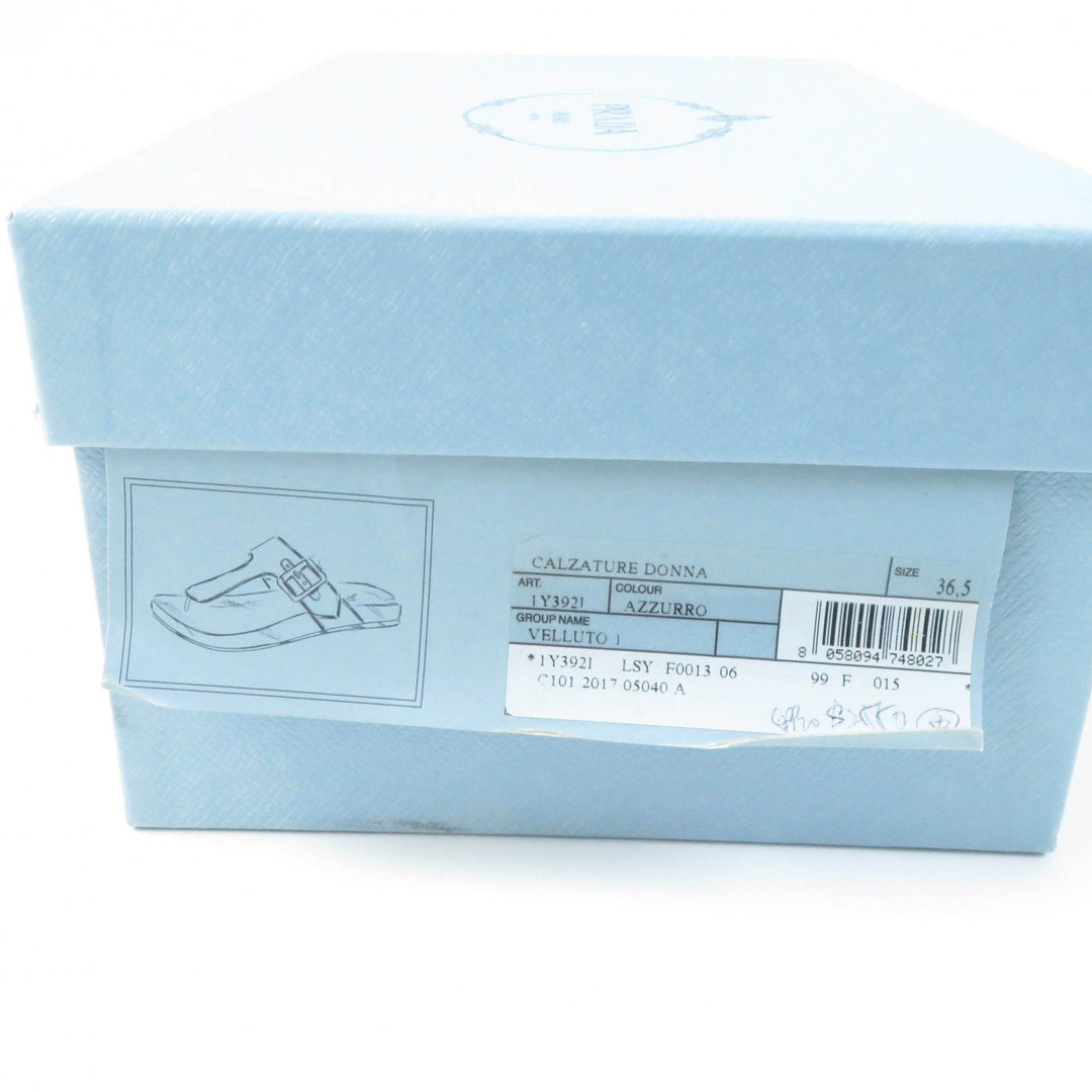 PRADA Sandals 1Y392I Velour, Polyurethane blue Thong sandals Women 36 1/2 Used Authentic