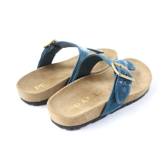 PRADA Sandals 1Y392I Velour, Polyurethane blue Thong sandals Women 36 1/2 Used Authentic