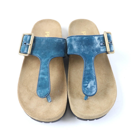 PRADA Sandals 1Y392I Velour, Polyurethane blue Thong sandals Women 36 1/2 Used Authentic