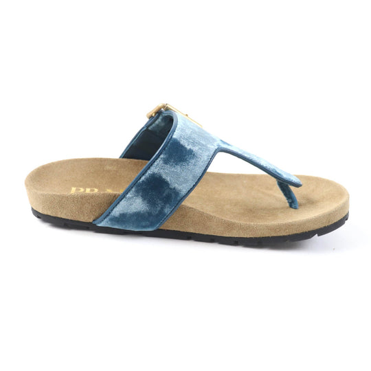 PRADA Sandals 1Y392I Velour, Polyurethane blue Thong sandals Women 36 1/2 Used Authentic