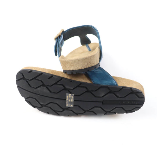 PRADA Sandals 1Y392I Velour, Polyurethane blue Thong sandals Women 36 1/2 Used Authentic