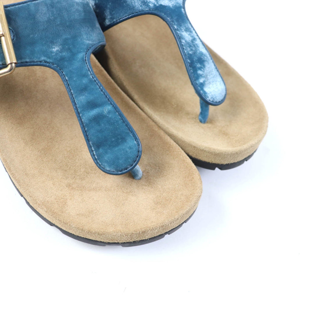 PRADA Sandals 1Y392I Velour, Polyurethane blue Thong sandals Women 36 1/2 Used Authentic