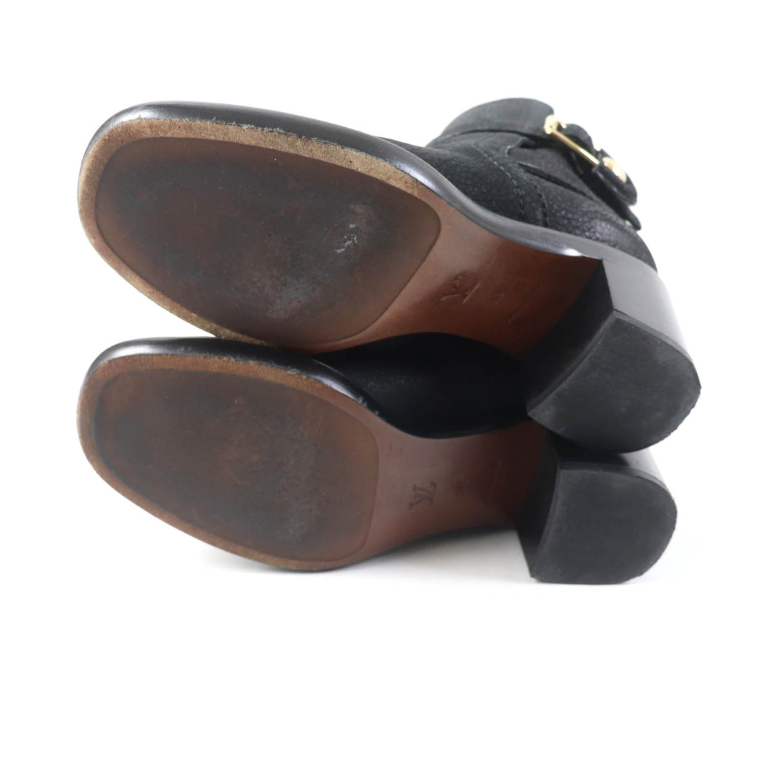 LOUIS VUITTON Ankle boots Main: Leather black Women 38 Used Authentic