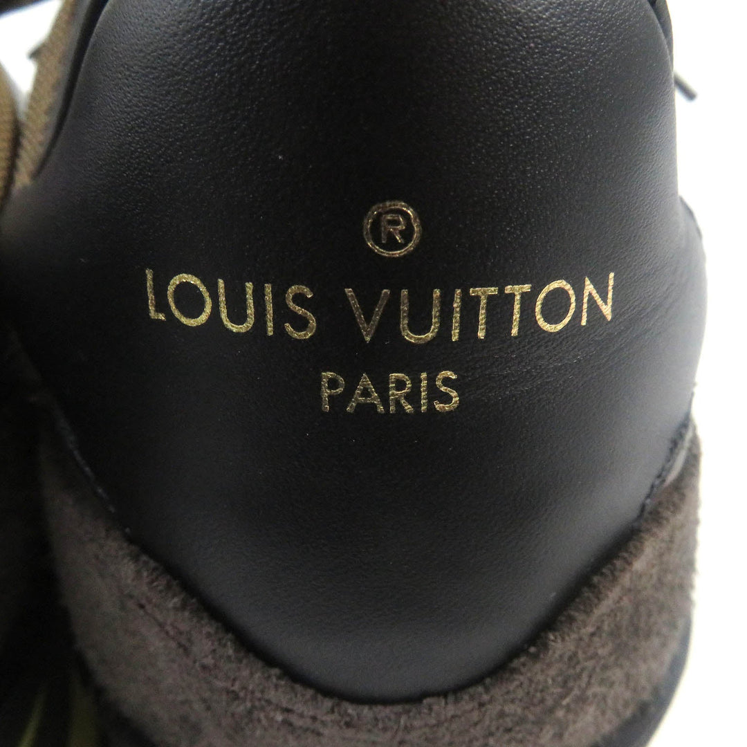LOUIS VUITTON Low cut sneakers Part: suede leather Brown Harlem Line mens 7 Used Authentic
