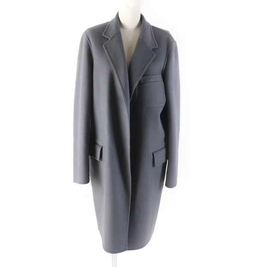 CELINE coat 2 8W38/6700 Outer: 100% cashmere, Lining: 100% viscose (rayon) gray Women 38 Used Authentic
