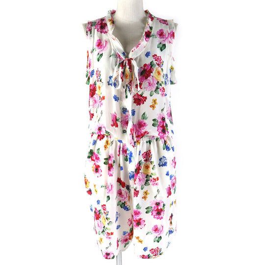 DOLCE&GABBANA Overall Main: 100% silk White multicolor Women 42 Used Authentic