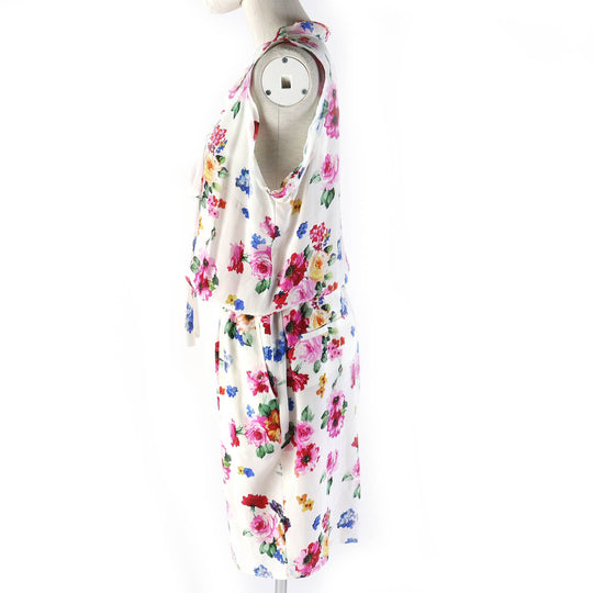 DOLCE&GABBANA Overall Main: 100% silk White multicolor Women 42 Used Authentic