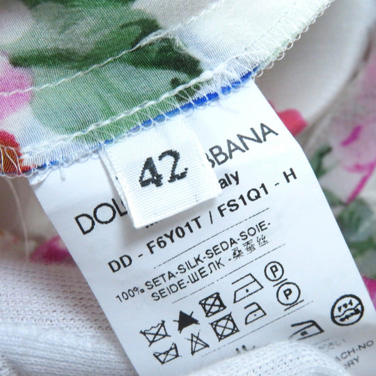 DOLCE&GABBANA Overall Main: 100% silk White multicolor Women 42 Used Authentic