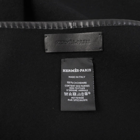 HERMES shawl Main: 100% cashmere black ETRIERS stirrups Women Used Authentic