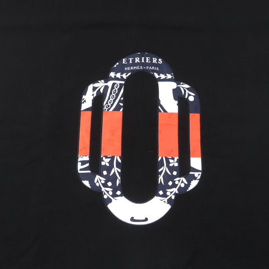 HERMES shawl Main: 100% cashmere black ETRIERS stirrups Women Used Authentic