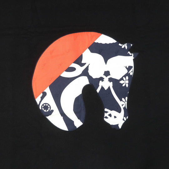 HERMES shawl Main: 100% cashmere black ETRIERS stirrups Women Used Authentic