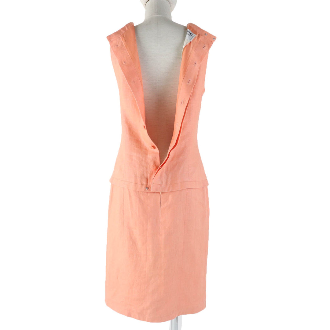 CHANEL ensemble Main: 100% linen, lining: 100% silk Orange Women 36 Used Authentic