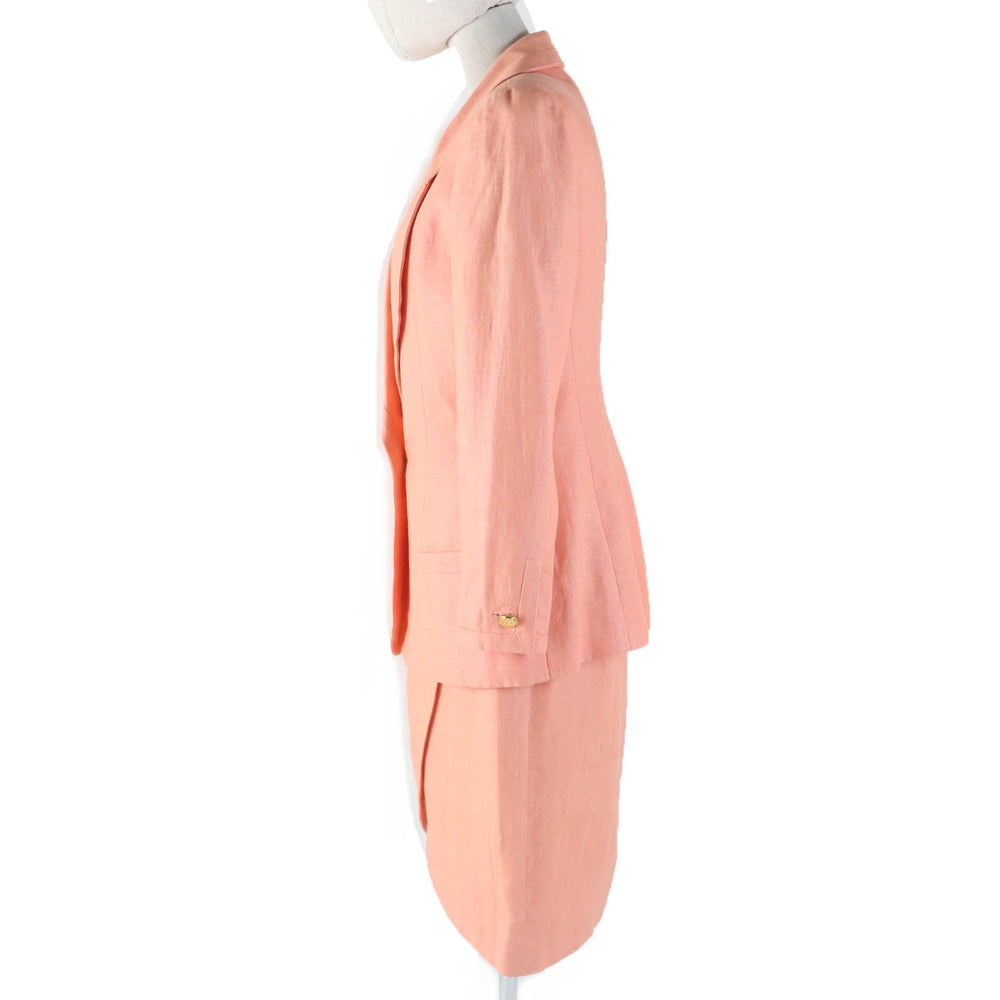 CHANEL ensemble Main: 100% linen, lining: 100% silk Orange Women 36 Used Authentic