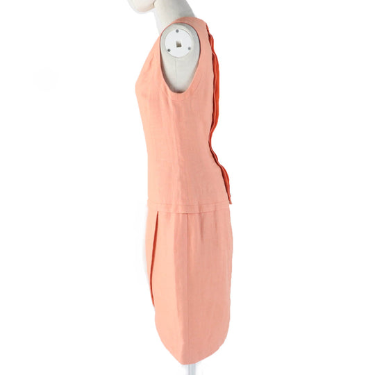 CHANEL ensemble Main: 100% linen, lining: 100% silk Orange Women 36 Used Authentic