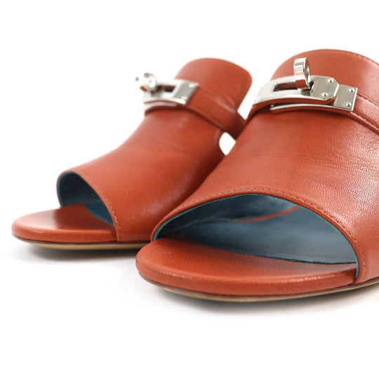 HERMES Sandals 211070Z Main: Leather Brown candy Women 36 Used Authentic