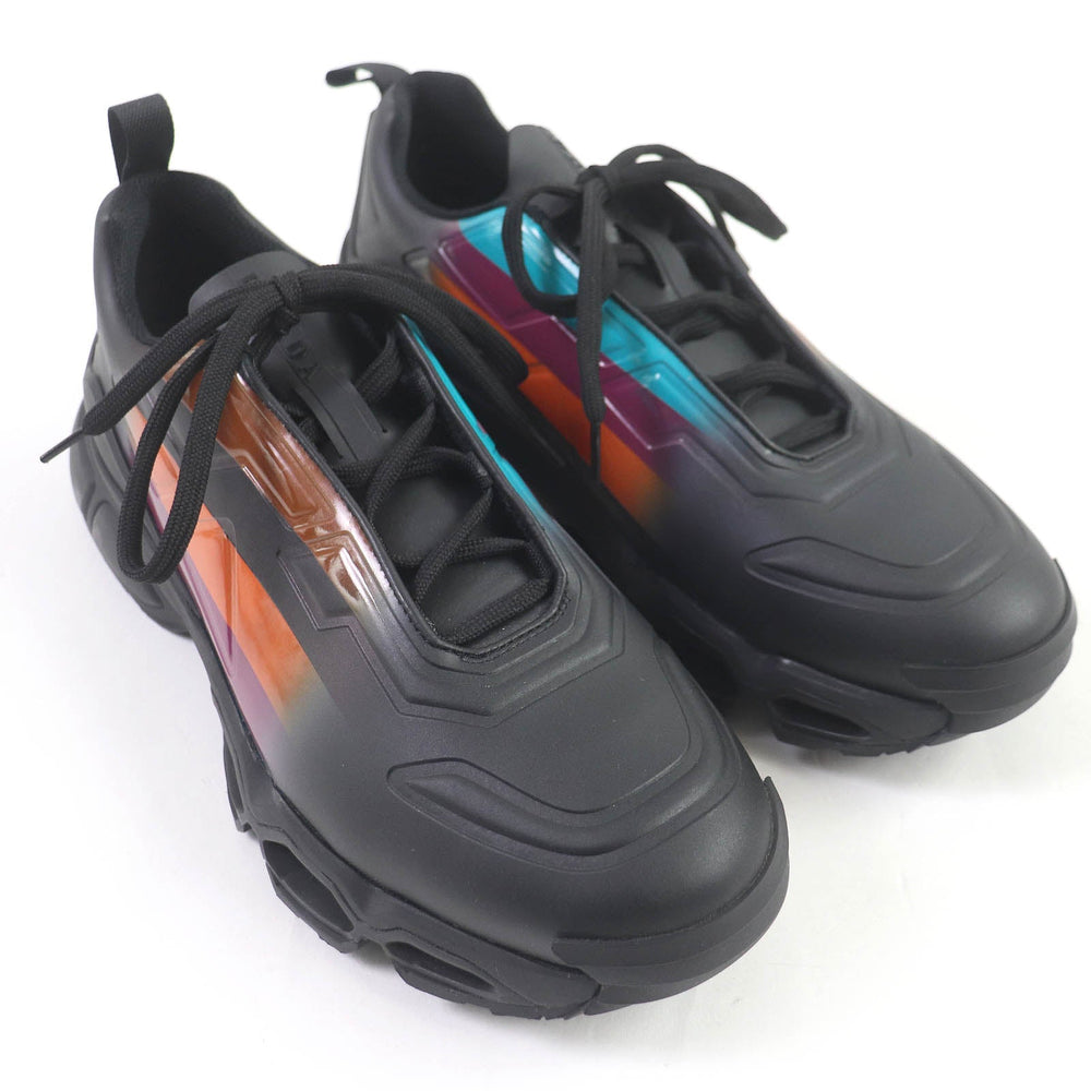 PRADA Low cut sneakers 4E3595 Technical fabric black COLLISION CROSS mens 7 Used Authentic